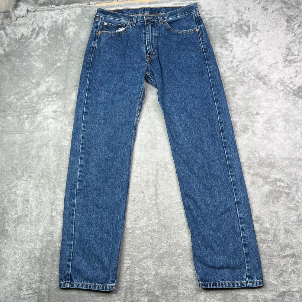 Levi's 505 Jeans Mens 32x32 Blue Medium Wash Straight Leg Western Cowboy Denim